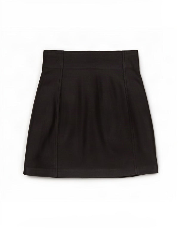 Zara Womens Faux Leather Mini Skirt Small W26 Black Polyester