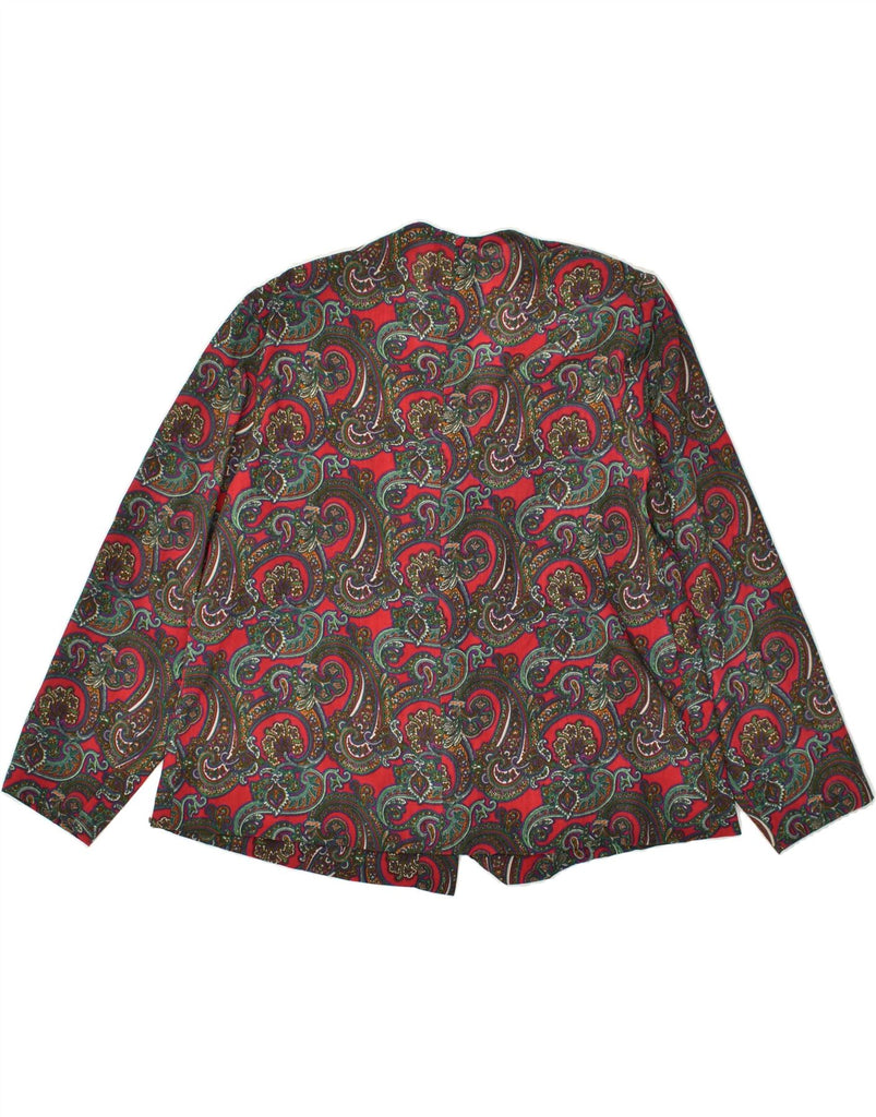 VINTAGE Womens 5 Button Blazer Jacket UK 16 Large Red Paisley | Vintage Vintage | Thrift | Second-Hand Vintage | Used Clothing | Messina Hembry 