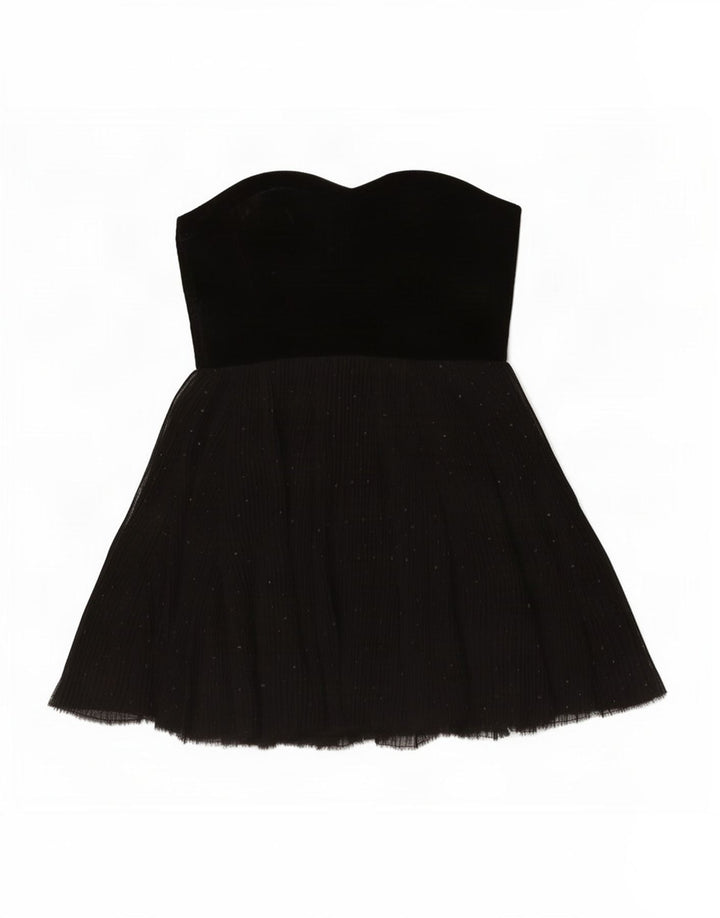 Zara Womens Mini Strapless Dress UK 12 Medium Black
