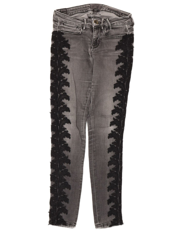 Guess Womens Skinny Jeans W26 L29 Grey Paisley Cotton