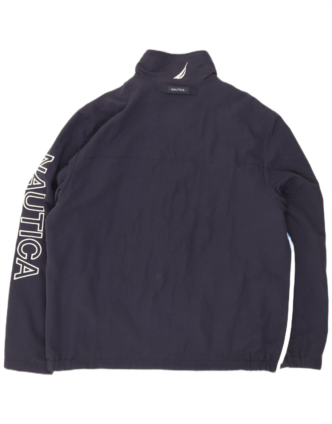 Nautica Mens Graphic Bomber Jacket UK 42 Large Navy Blue Colourblock