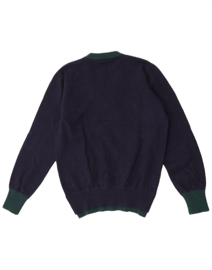 Boggi Milano Womens V-Neck Jumper Sweater UK 14 Medium Navy Blue