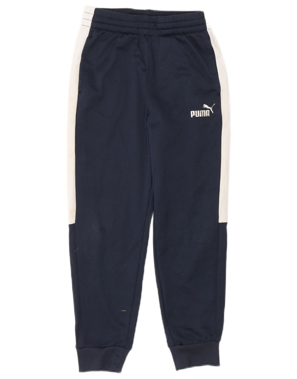 PUMA Boys Tracksuit Trousers Joggers 7-8 Years Small  Navy Blue