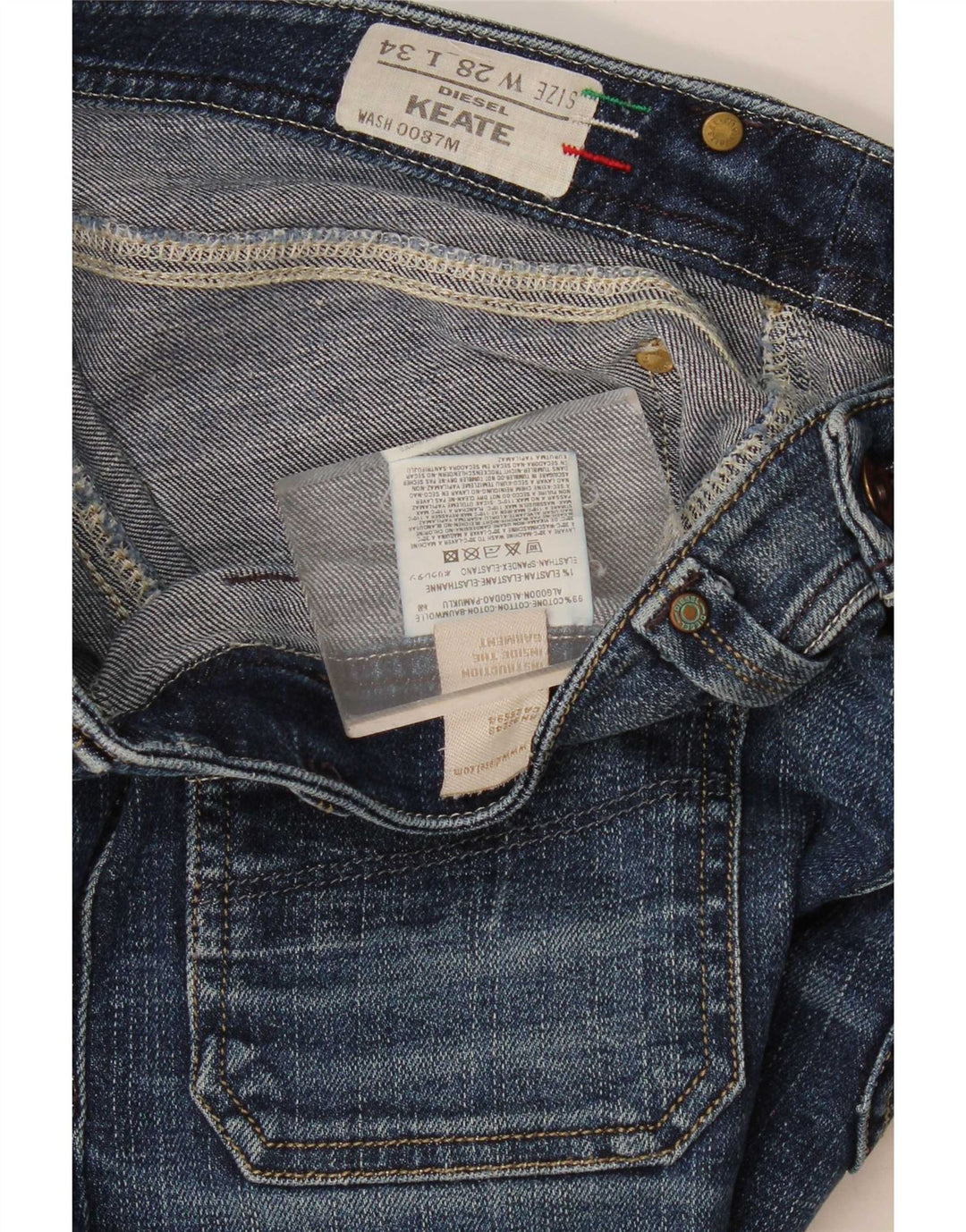 Diesel Womens Keate Slim Jeans W28 L31 Blue Cotton