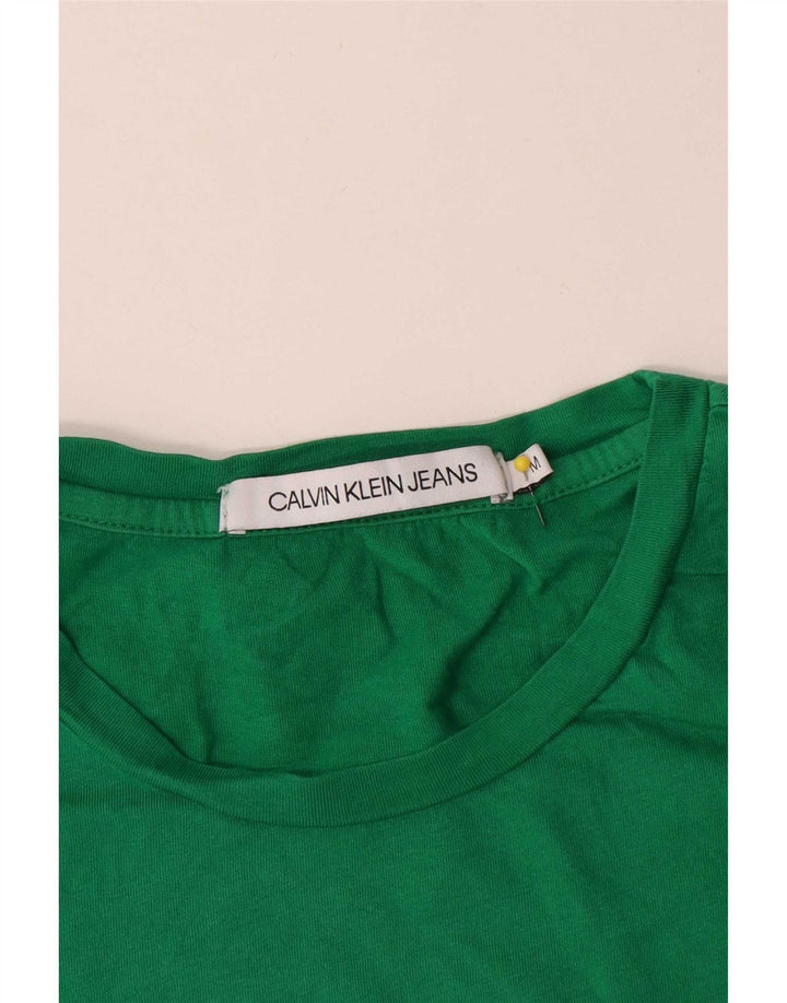Calvin Klein Jeans Mens Graphic T-Shirt Top Medium Green Cotton