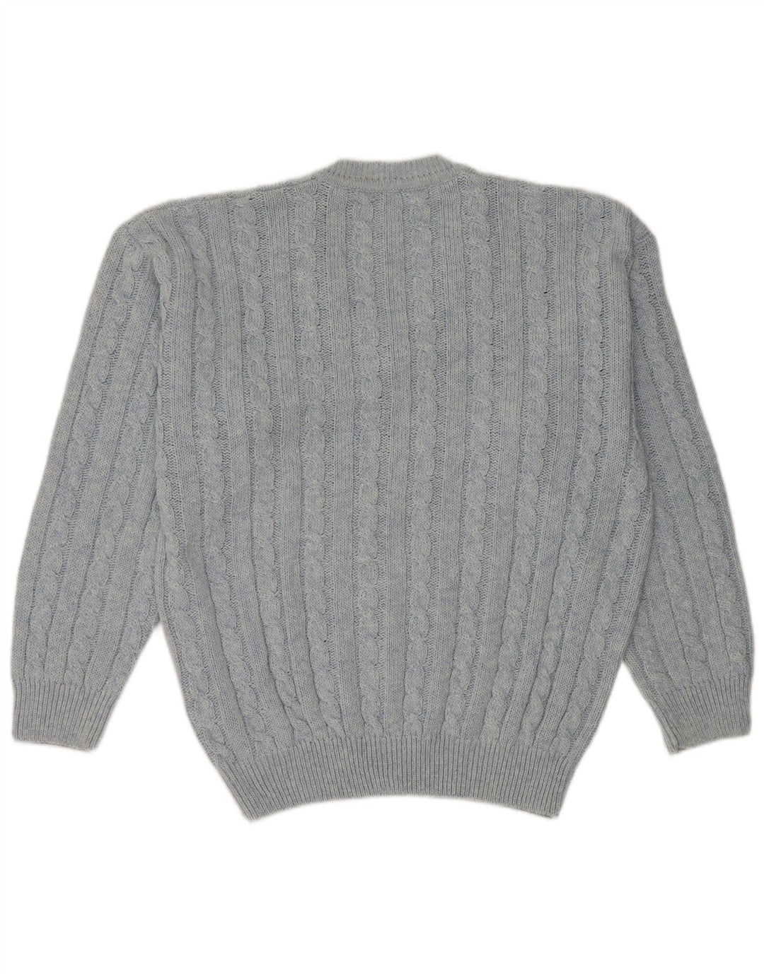 Nanuk  Mens V-Neck Jumper Sweater Medium Blue Cotton