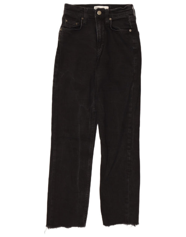 Zara Womens Straight Jeans EU 34 2XS W24 L26 Black