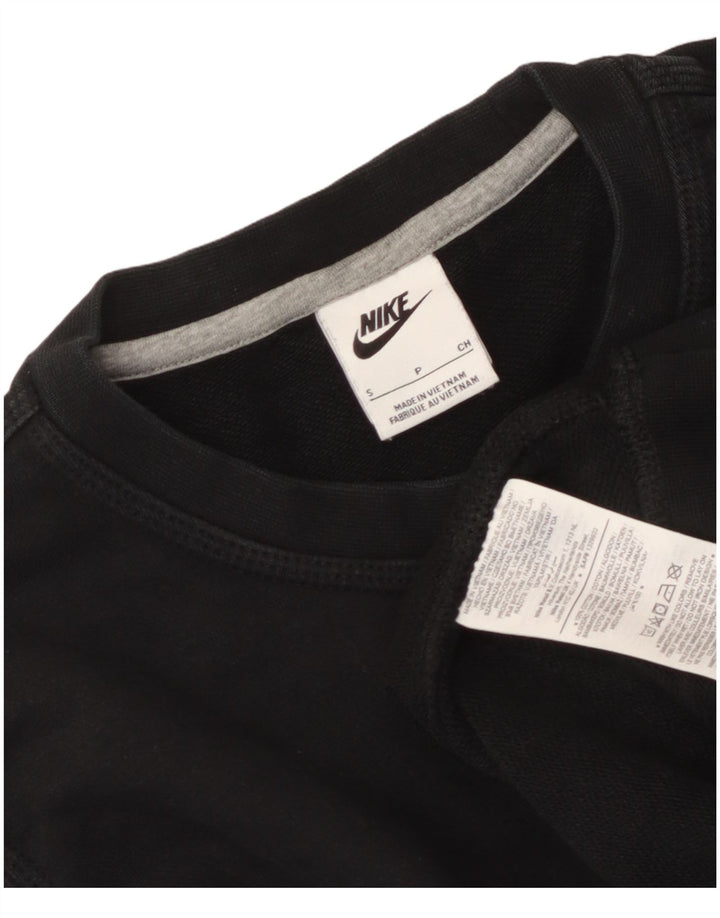 Nike Womens Sweatshirt Jumper UK 10 Small Black Cotton