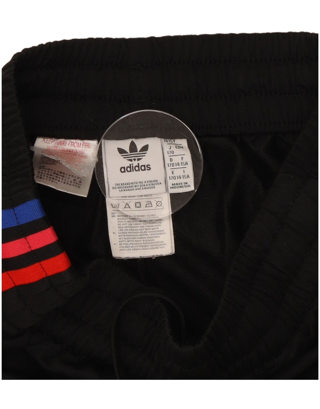 Adidas Boys Graphic Tracksuit Trousers Joggers 14-15 Years  Black Polyester