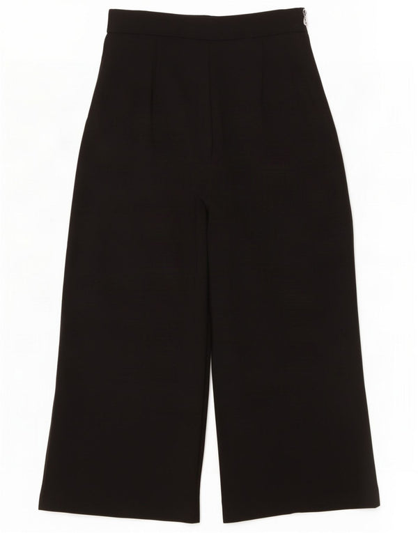 Phase Eight Womens Wide Leg Cropped Trousers UK 10 Small W28 L23 Black