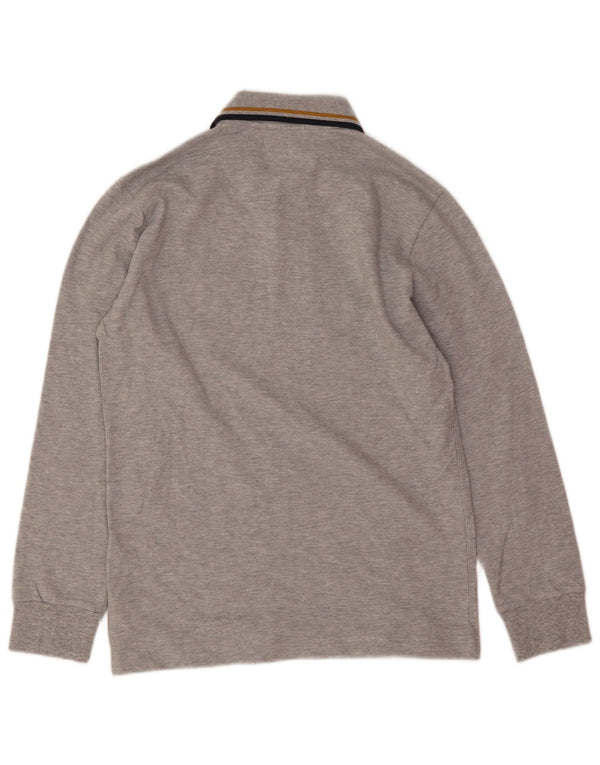 Fred Perry Boys Long Sleeve Regular Fit Polo Shirt 11-12 Years Grey Cotton