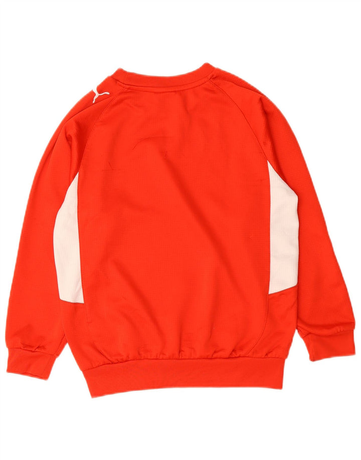 PUMA Boys Sweatshirt Jumper 9-10 Years Red Colourblock Polyester