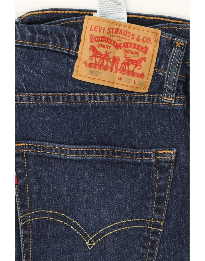 Levi's Mens 502 Tapered Jeans W32 L30 Navy Blue Cotton