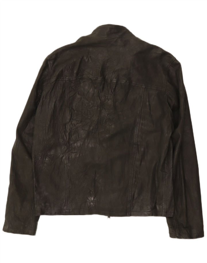 Vintage Mens Leather Jacket UK 38 Medium Black Leather