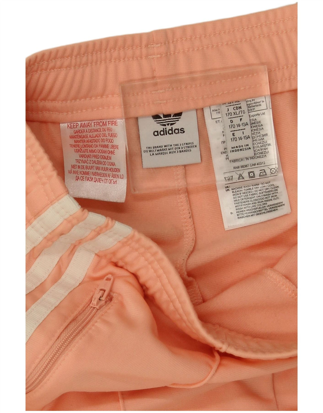 Adidas Girls Tracksuit Trousers 14-15 Years Orange Polyester