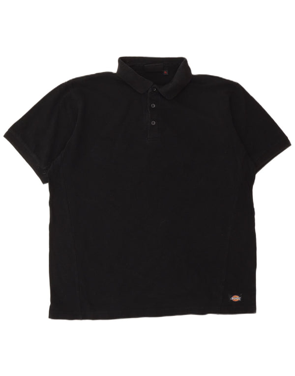 DICKIES Mens Graphic Polo Shirt XL Black Cotton