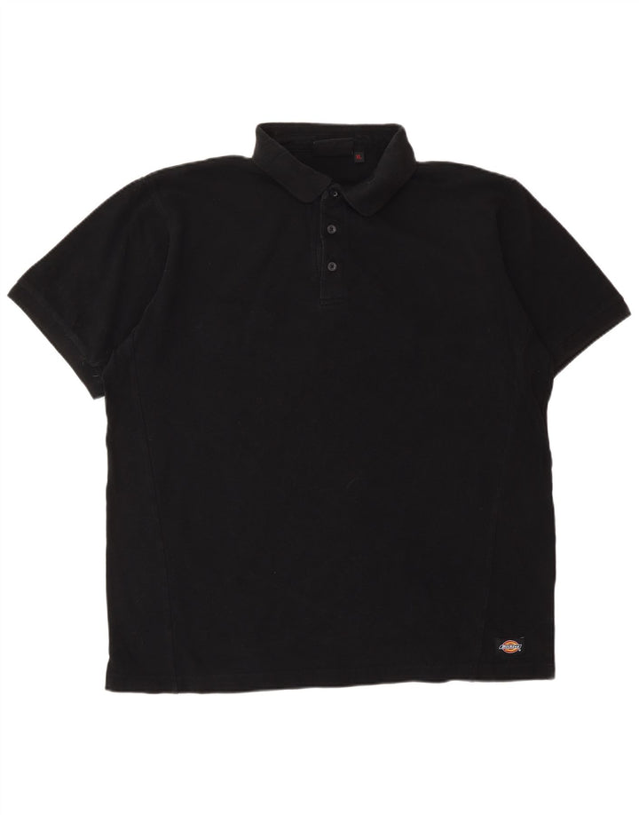 DICKIES Mens Graphic Polo Shirt XL Black Cotton