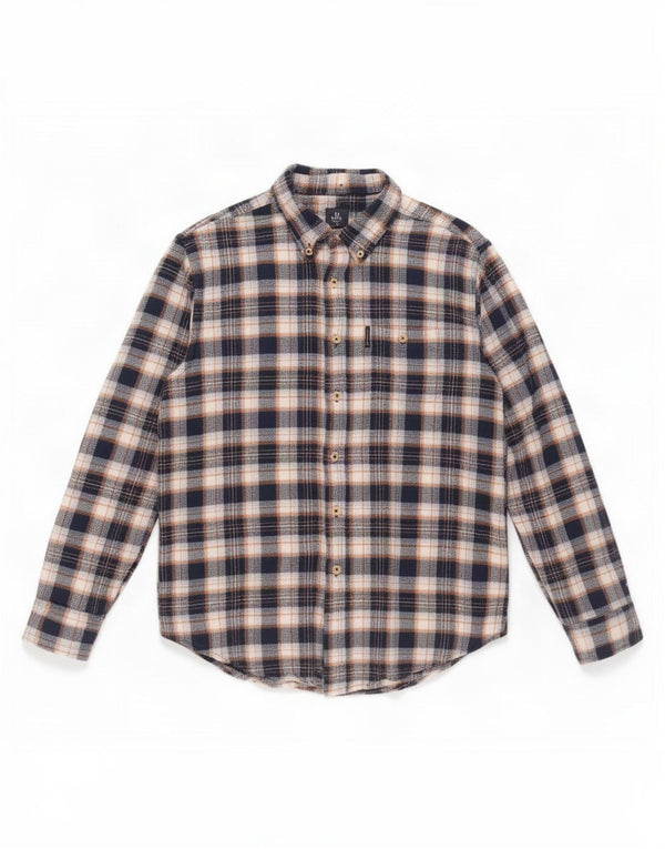 Ben Sherman Mens Flannel Shirt Large Blue Check