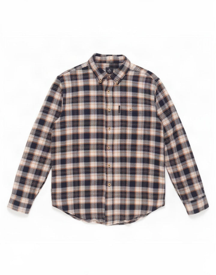 Ben Sherman Mens Flannel Shirt Large Blue Check