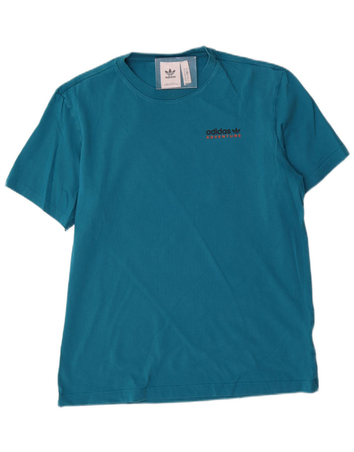 ADIDAS Mens Graphic T-Shirt Top Small Blue Cotton