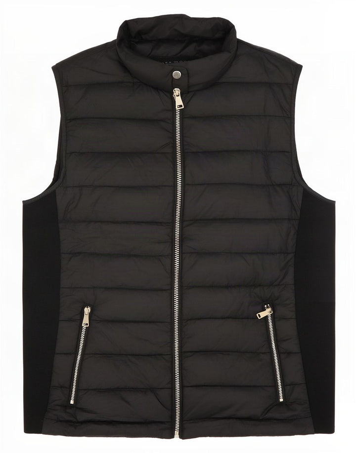 Zara Womens Padded Gilet UK 12 Medium Black Polyester