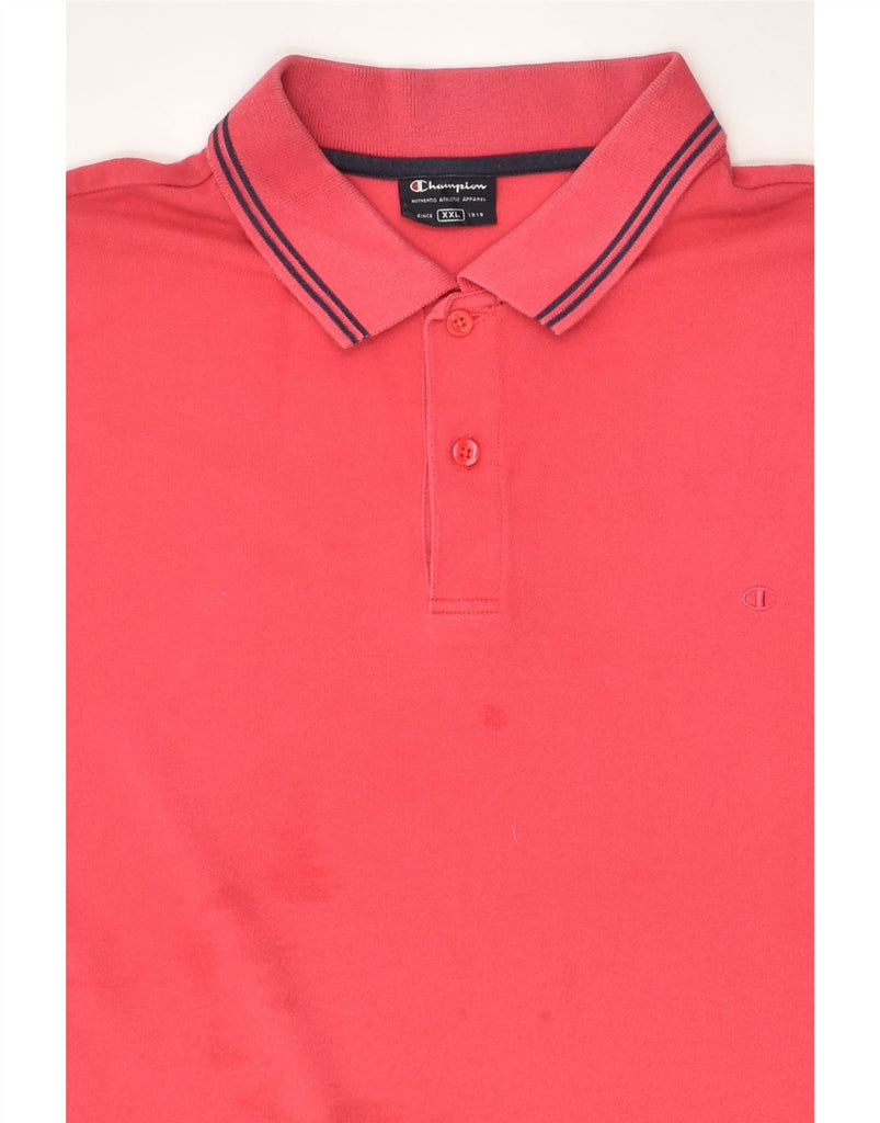 CHAMPION Mens Polo Shirt 2XL Red Cotton | Vintage Champion | Thrift | Second-Hand Champion | Used Clothing | Messina Hembry 