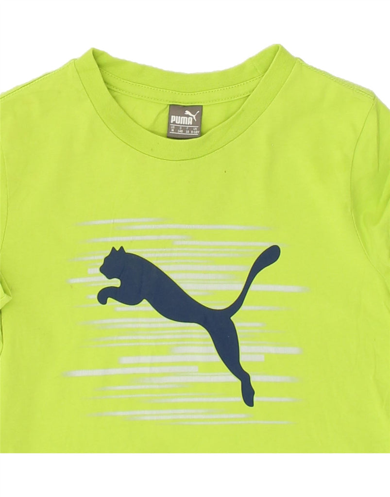 PUMA Boys Graphic T-Shirt Top 9-10 Years Green Cotton Vintage Puma and Second-Hand Puma from Messina Hembry 