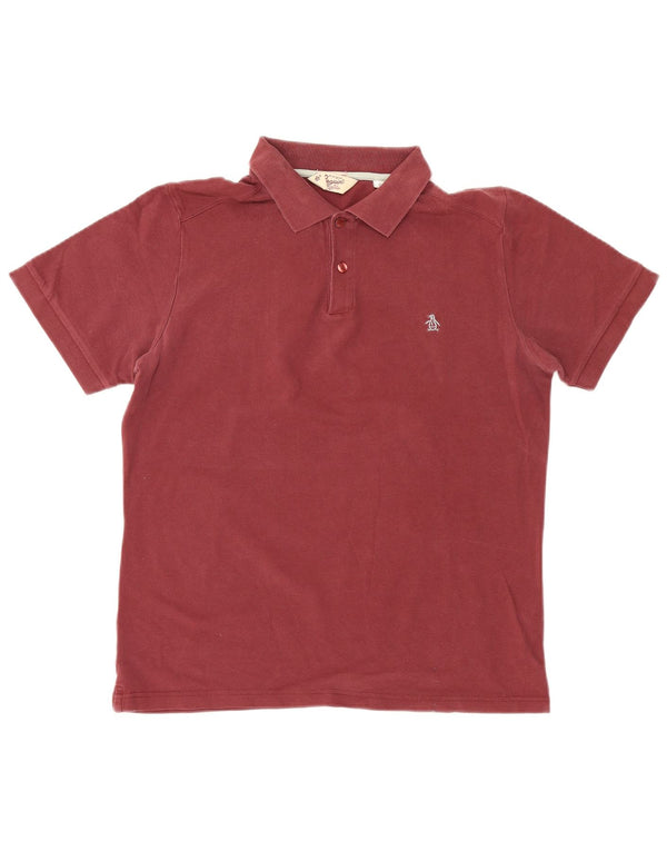 Penguin Mens Heritage Slim Fit Polo Shirt XL Burgundy Cotton