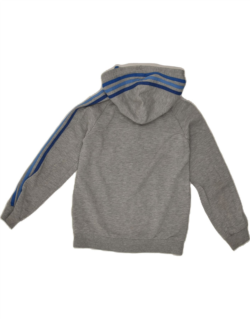 ADIDAS Boys Zip Hoodie Sweater 9-10 Years Grey Cotton | Vintage Adidas | Thrift | Second-Hand Adidas | Used Clothing | Messina Hembry 