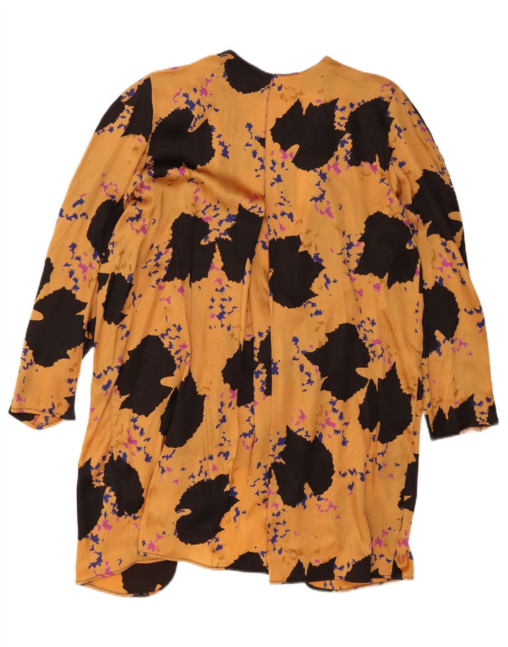 Vintage Womens Abstract Pattern Cardigan Top IT 48 XL Yellow Polyester