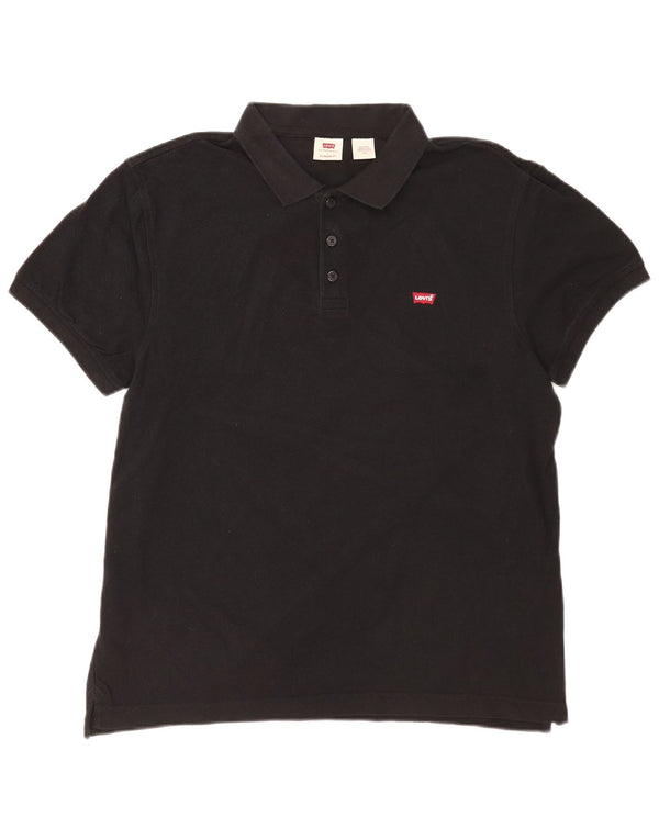 Levi's Mens Standard Fit Polo Shirt Large Black Cotton
