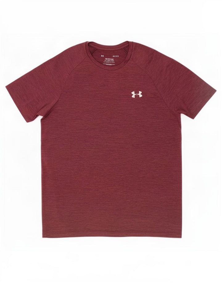 Under Armour Mens T-Shirt Top Medium Burgundy Polyester