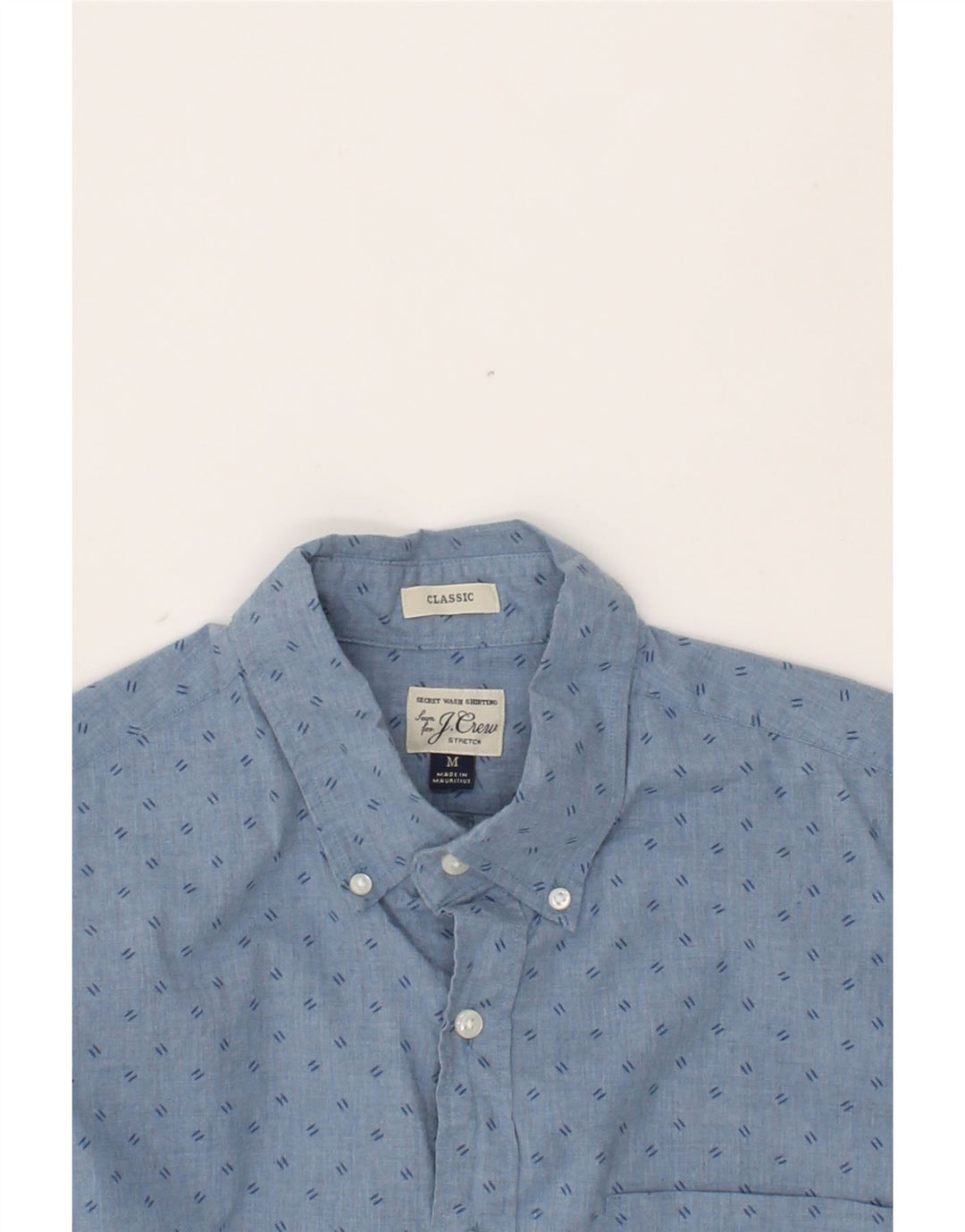 J. CREW Mens Abstract Pattern Classic Fit Shirt Medium Blue Spotted Cotton Vintage J. Crew and Second-Hand J. Crew from Messina Hembry 