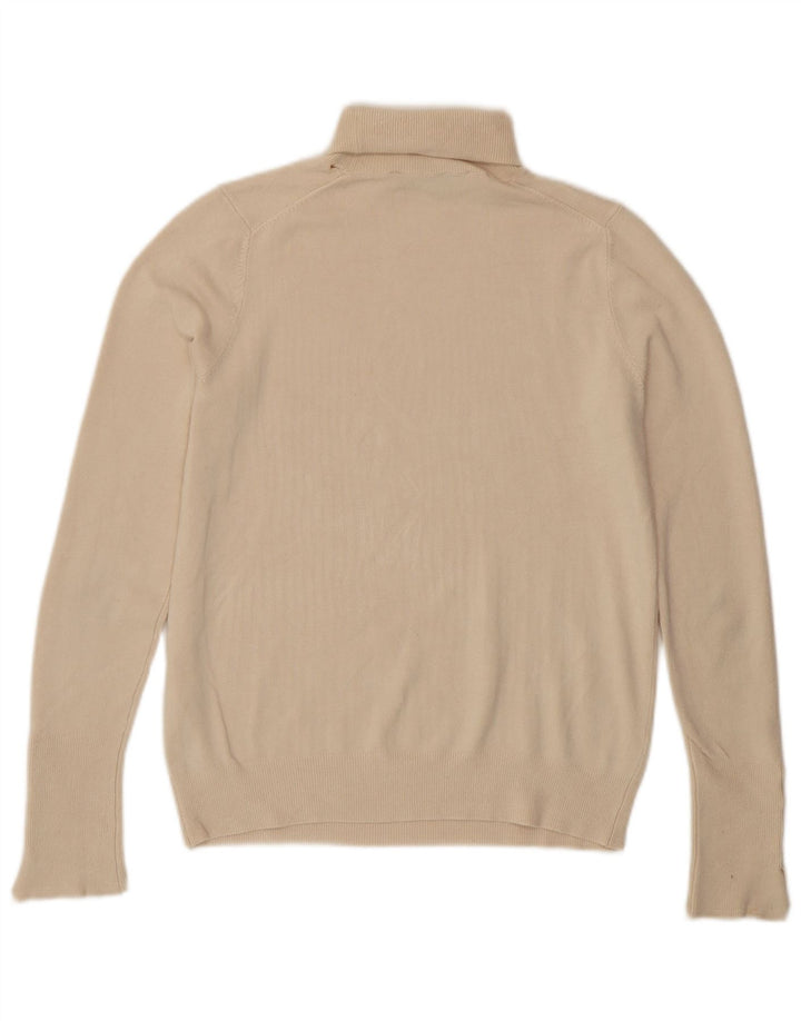 Zara Womens Roll Neck Jumper Sweater UK 12 Medium Off White Viscose