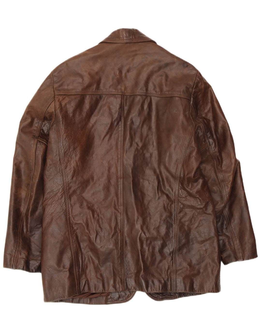 VINTAGE Mens Leather Jacket UK 42 XL Brown Leather