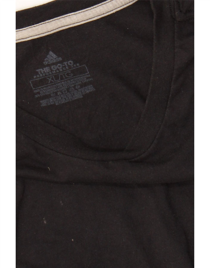 ADIDAS Mens Climalite Graphic T-Shirt Top XL Black Polyester Vintage Adidas and Second-Hand Adidas from Messina Hembry 