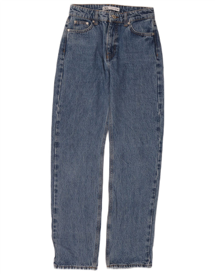 Zara Womens Straight Jeans EU 34 2XS W24 L30 Blue