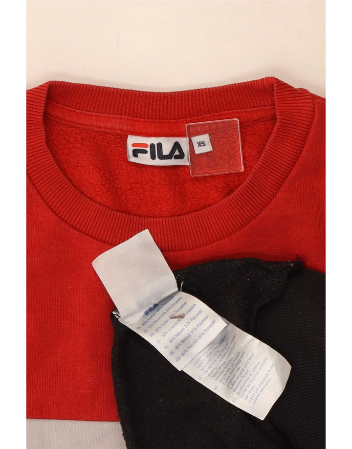 Fila Mens Graphic Sweatshirt Jumper XS Multicoloured Colourblock Cotton