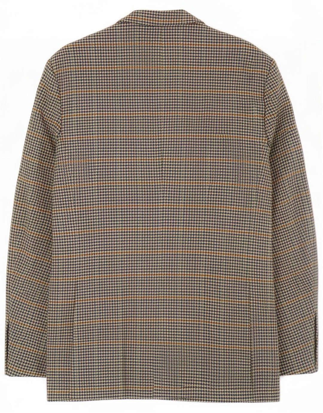 Burberrys Mens 1 Button Blazer Jacket IT 50 Large Blue Houndstooth Wool