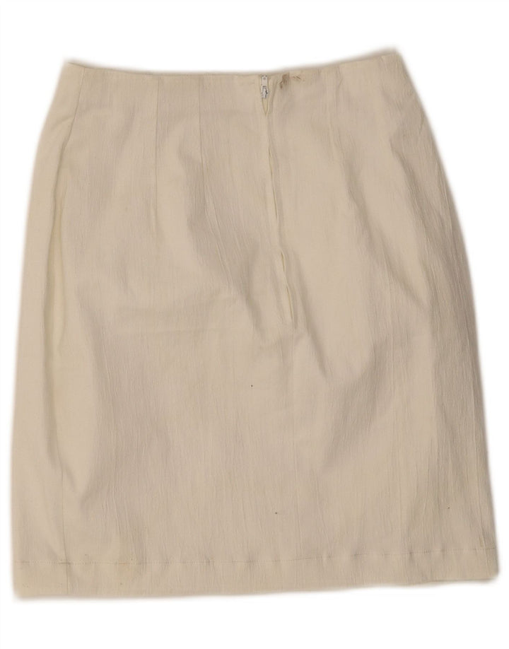 Marks & Spencer Womens Mini Pencil Skirt UK 10 Small W25 White Polyester
