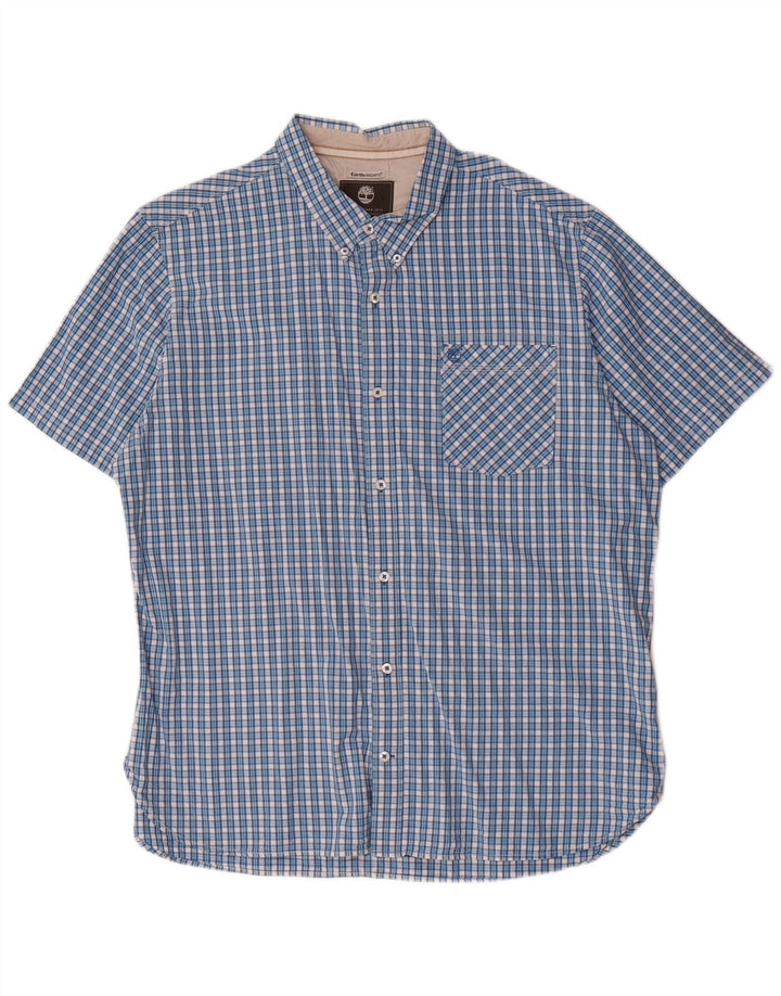 Timberland Mens Earthkeepers Short Sleeve Regular Fit Shirt 2XL Blue Check