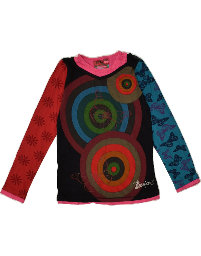 DESIGUAL Girls Graphic Top Long Sleeve 9-10 Years Multicoloured Patchwork | Vintage Desigual | Thrift | Second-Hand Desigual | Used Clothing | Messina Hembry 