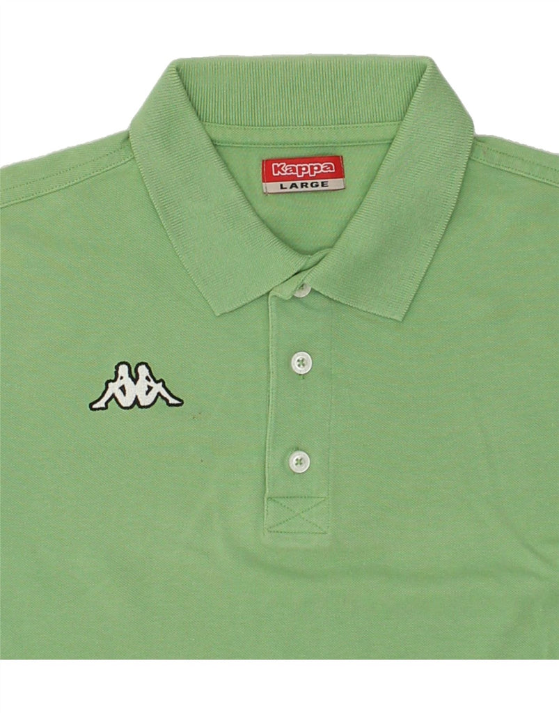 KAPPA Mens Polo Shirt Large Green Cotton | Vintage Kappa | Thrift | Second-Hand Kappa | Used Clothing | Messina Hembry 