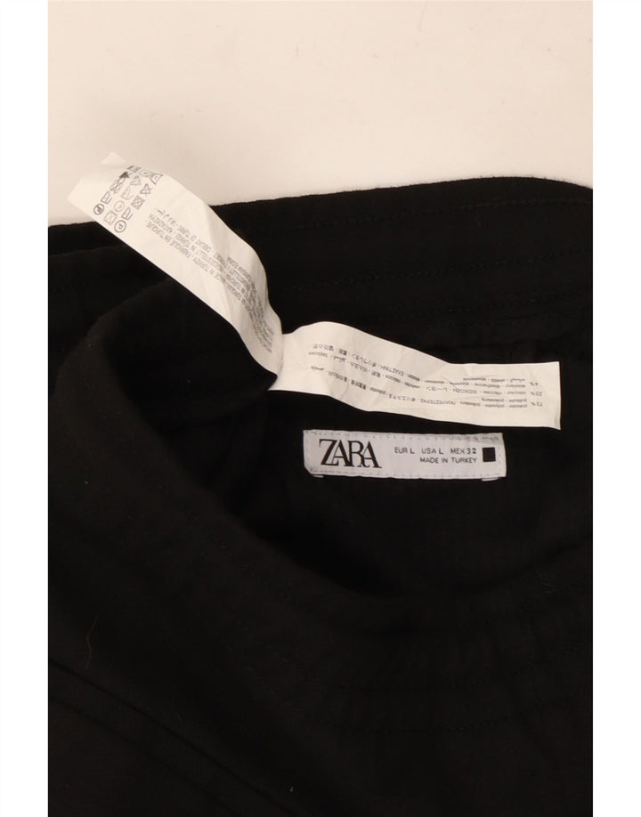 ZARA Mens Tracksuit Trousers Large  Black Polyester