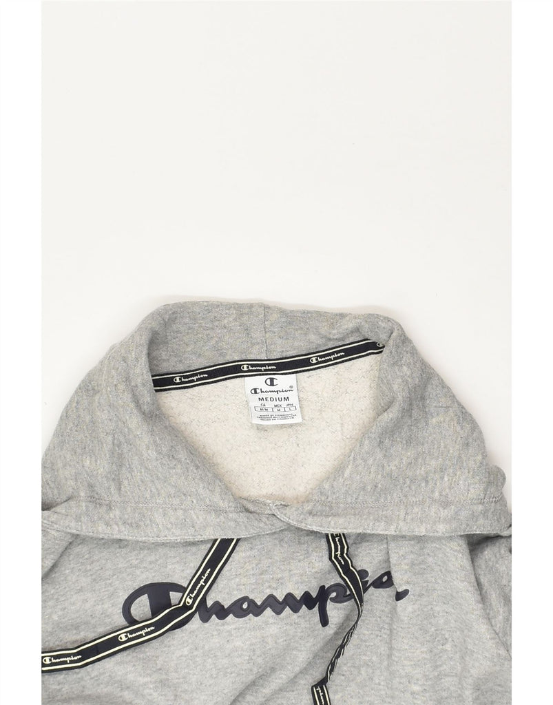 CHAMPION Womens Graphic Hoodie Jumper UK 14 Medium Grey | Vintage Champion | Thrift | Second-Hand Champion | Used Clothing | Messina Hembry 