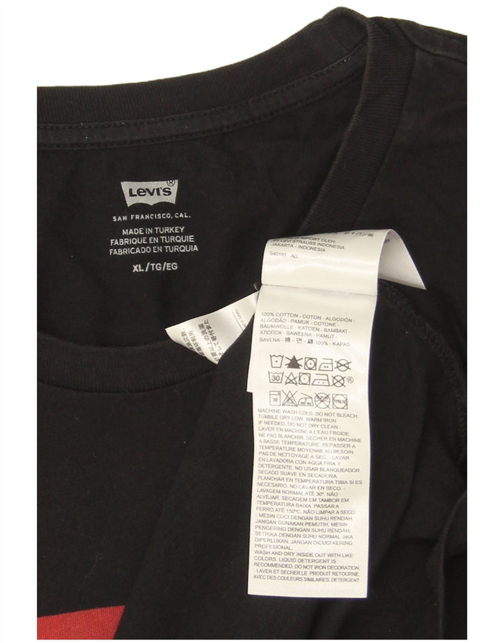 Levi's Mens Graphic T-Shirt Top 2XL Black Cotton Logo