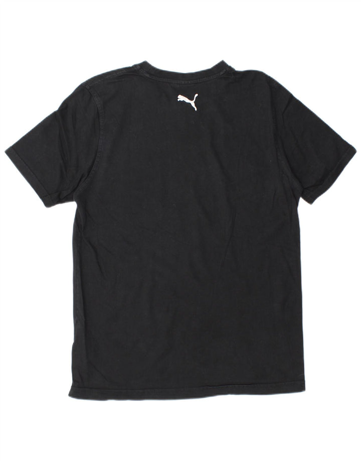 PUMA Mens Graphic T-Shirt Top Medium Black Cotton