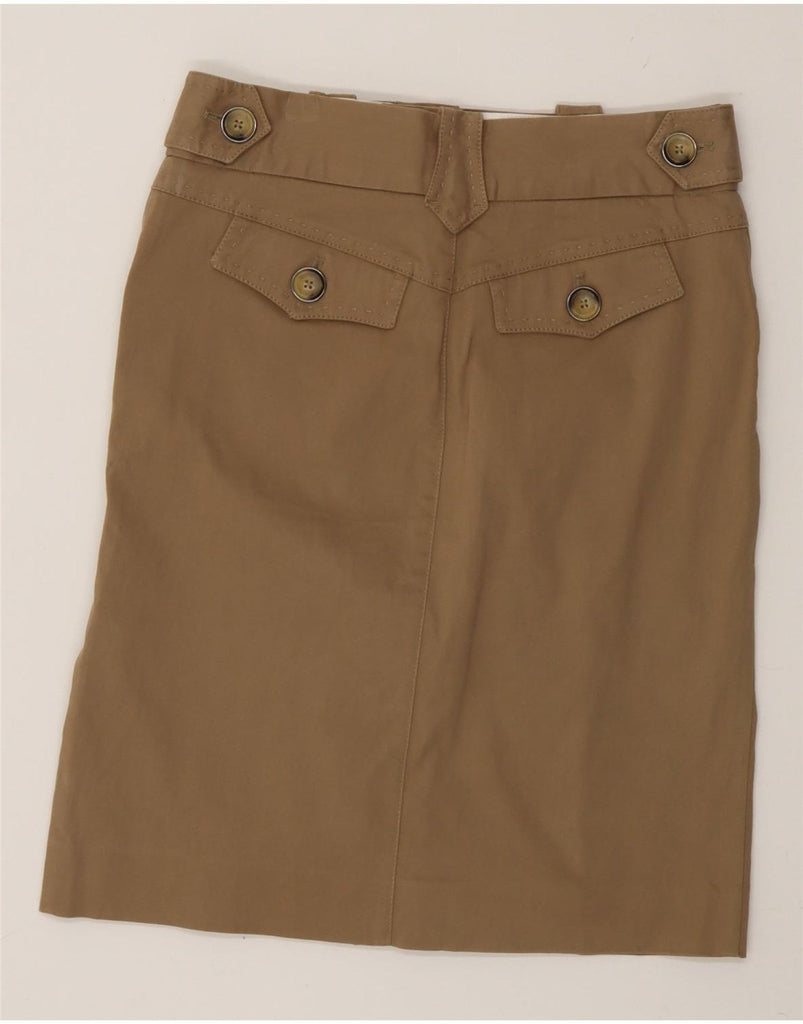 MASSIMO DUTTI Womens Straight Skirt EU 36 XS W26 L21 Beige Cotton Vintage Massimo Dutti and Second-Hand Massimo Dutti from Messina Hembry 