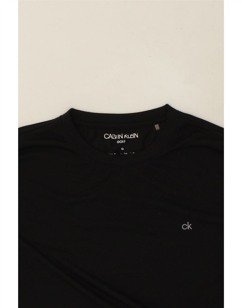 CALVIN KLEIN Mens T-Shirt Top Medium Black Polyester | Vintage Calvin Klein | Thrift | Second-Hand Calvin Klein | Used Clothing | Messina Hembry 
