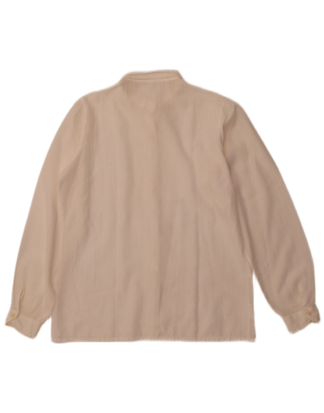 VINTAGE Womens Shirt Blouse IT 42 Medium Off White Striped